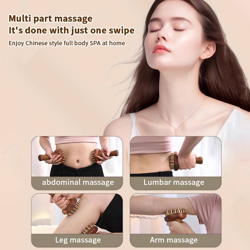 AN.MART Đồng Đầu Massage Gua Sha Lược Tay Cầm Bằng Gỗ Dài Chắc Chắn Kinh Tuyến Điểm Massage Bàn Chải Bền Trung Quốc SPA Gua Sha Dụng Cụ VN