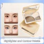 Bảng vẽ đường viền mặt WANYEDI, Bảng tô sáng đường viền có thể tích hợp, Bảng trang điểm mượt mà 3 trong 1 lâu trôi Vẻ ngoài tự nhiên