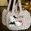 SQ11 Phong Cách Hàn Quốc Hello Kitty Da Báo In Túi Tote Đi Lại Dung Tích Lớn