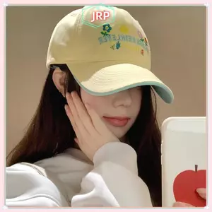 JRP Nữ Thêu Hoa Mũ Bóng Chày Cotton Ngọt Ngào Ngoài Trời Tấm Che Đạt Đỉnh Mũ Chữ Hàn Quốc Màu Trơn Hip Hop Bố Nón JRP