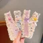 SAMO Trẻ Em Miếng Dán Tóc, Ren Họa Tiết Hoa Nổ Miếng Dán, Dễ Thương Với Băng Ma Thuật Đóng Cửa Viền Rộng Ren Tóc Phụ Kiện Tóc