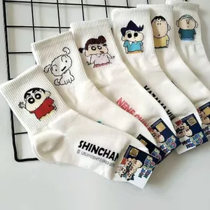 Tất cao cổ nam nữ cotton siêu co giãn chủ đề cu Shin siêu đáng yêu MUN STORE TSHIN089