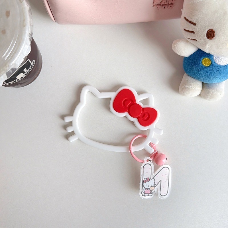 Hoạt Hình Dễ Thương Kitty Silicone Cầm Tay Khóa Túi Móc Treo Điện Thoại Di Động Ngoài Trời Chống Mất Mặt Dây Chuyền