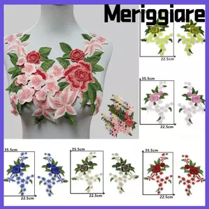 MERIGGIARE 1 Miếng Dán Hoa Thêu, DIY Handmade Sợi Polyester Thêu Hoa Táo, Phụ Kiện Quần Áo Thời Trang Hoa Miếng Dán Đầm
