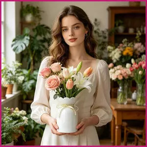 Bình gốm Trang trí thẩm mỹ Trung tâm dễ thương Bình hoa cho bữa tiệc tại nhà Phòng khách Cửa hàng nhà bếpidaevn