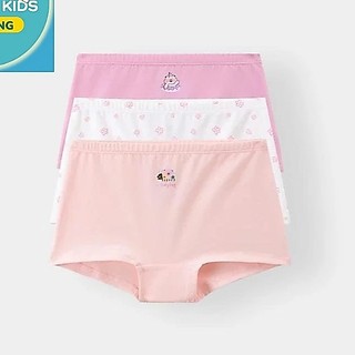 Quần Lót Bé Gái DUW25F002S | Wookids | Combo 3 Chiếc | Size 90-130 | Cotton Co Giãn Mềm Mại, Êm Ái
