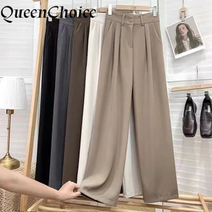 Phụ Nữ Ống Rộng Quần Nữ Thường Ngày Chắc Chắn Đen Cao Cấp Eo Văn Phòng Quần Nữ Cullottes