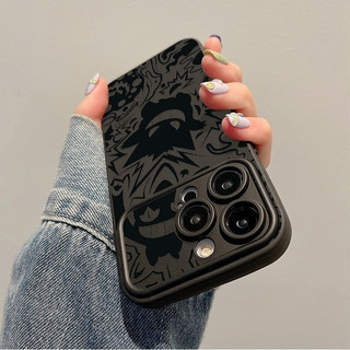 Vỏ bảo vệ ống kính Chống rách Thích hợp cho iPhone 16 ProMax 11 Pro Max 15 Pro XS 12 17 Pro Max 14 Pro 7 Plus 13 Vỏ mềm Little Monster Gengar