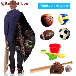 Túi đựng bóng chuyền bóng rổ lưới cực lớn ZK có túi dây kéo VN