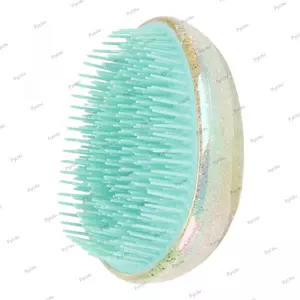 Bàn chải tóc hình quả trứng PYCOU, Sử dụng ướt và khô Bàn chải Massage da đầu bền, Phụ kiện gia đình Bàn chải tóc gỡ rối mềm cầm tay Sử dụng tại Salon