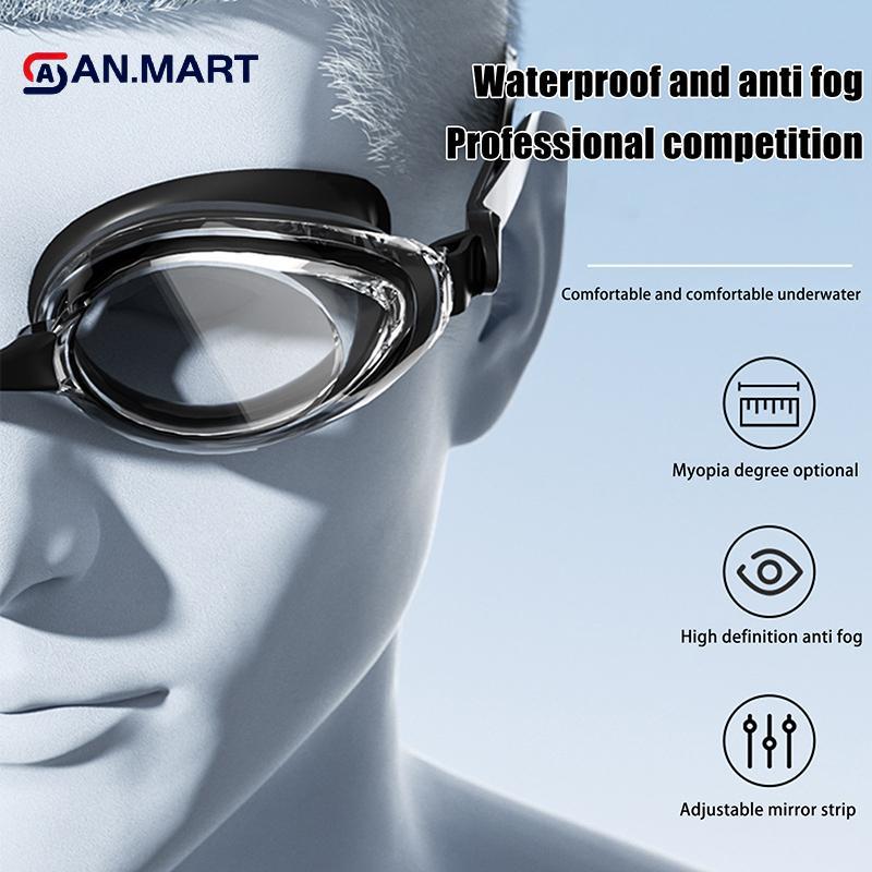 AN.MART Kính bơi dành cho người lớn Kính bơi chuyên nghiệp Kính bơi chống nước Chống sương mù Chống tia cực tím Kính bơi cho nam nữ Thanh niên VN