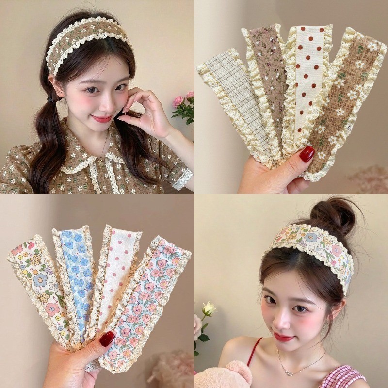 Băng Đô Miếng Dán Tóc Velcro Magic Dán Hoa Dễ Thương Thời Trang Hàn Quốc - Phụ Kiện Tóc