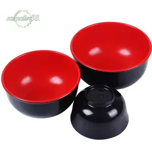 Bát Melamine CATMALLER88, Hộp Đựng Thực Phẩm Sứ Giả Màu Đỏ Đen, Dụng Cụ Chống Rơi Thiết Kế Không Thể Phá Vỡ Bát Canh Phong Cách Nhật Bản