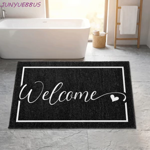 Thảm tắm JUNYUE88US, Thảm thấm trái tim hoa tình yêu, Thảm trải sàn chữ trang trí chống trượt sáng tạo Khu vực ẩm ướt