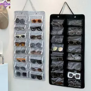 Túi đựng kính râm RTJIFSS, Giá đỡ kính mắt tiết kiệm không gian 16 khe, Thiết kế treo trong suốt đa năng có thể nhìn thấy Kính chống bụi Màn hình trang trí phòng ngủ