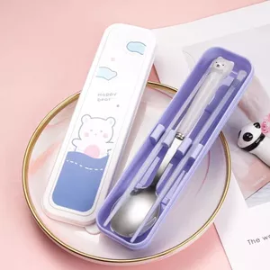 Đũa Bộ Thìa Hộp Bộ Đồ Ăn Trẻ Em Bộ Hai Món Học Sinh Bộ Đồ Ăn Cao Cấp Một Bộ 6.7