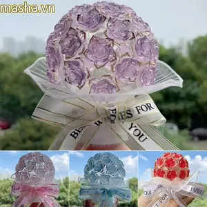 Đèn hoa hồng lãng mạn, Đèn ngủ tự làm hoa thủ công, Đèn DIY lãng mạn Hoa Bó hoa Đèn hoa