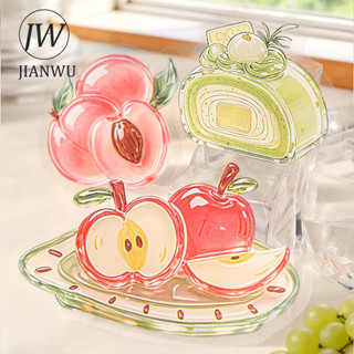 JIANWU Vintage Thủy Tinh Trái Cây Hoa Bánh Phong Cảnh Chất Liệu Cắt Kéo Thêu Sò PET Miếng Dán Sáng Tạo DIY Tạp Chí Văn Phòng Phẩm