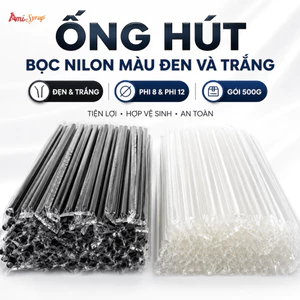 Ống Hút Bọc Nilon I Màu Đen & Trắng (Phi 8 & Phi 12) - Gói 500g | Ống Hút Nhựa, Ống Hút Thủy Tinh Chất Lượng