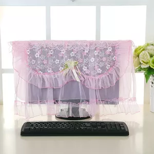 Bộ một mảnh máy tính XYLDN14 Vỏ máy tính Vải ren nhiều hoa Vỏ máy tính Vỏ chống bụi Vỏ máy tính để bàn LCD đa năng