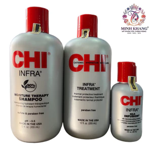 Bộ sản phẩm gội xả và tinh dầu CHI Infra dành riêng cho tóc khô và hư tổn 355mlx2+59ml [ MK ]