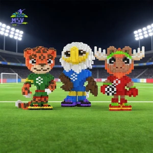 Hình linh vật World Cup 2026 - Khối xây dựng búp bê bóng đá US-Canada-Mexico