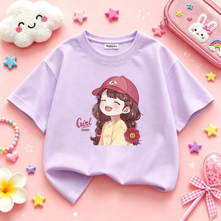 Áo thun bé gái ngắn tay  áo phông cotton cho bé in hình dễ thương siêu Hot