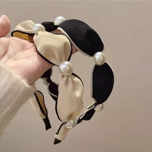Đừng giẫm sấm sét!Bầu Không Khí Đầy Retro Ngọc Trai Kẹp Tóc Băng Đô Nữ Influencer Thanh Lịch Cao Cấp Rửa Mặt Băng Đô