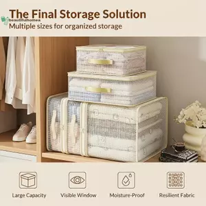 BeautifulHomeA Trong Suốt Sắp Xếp Quần Áo Túi Bảo Quản Dây Kéo Lưới Dung Tích Lớn Cho Gia Đình Và Du Lịch VN