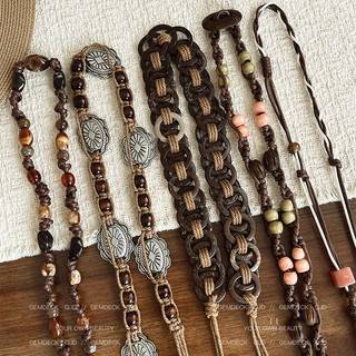 Thắt lưng phong cách dân tộc cổ điển dành cho nữ 2026 Phong cách mới Phong cách Bohemian Dây thắt lưng dệt tay