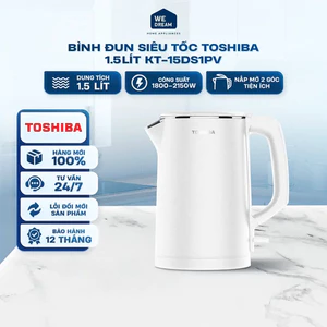 Bình Đun Siêu Tốc Toshiba KT-15DS1PV 1.5L Màu Trắng - Hàng Chính Hãng
