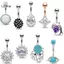 LUImo Bụng Nút Nhẫn Tím Zircon Tòn Tòn Ten Thiết Kế Hỗn Hợp Thép Không Gỉ Chống Rỉ Rỉ Rỉ Nhẫn Nơ Cho Nữ Sử Dụng Hàng Ngày SBS