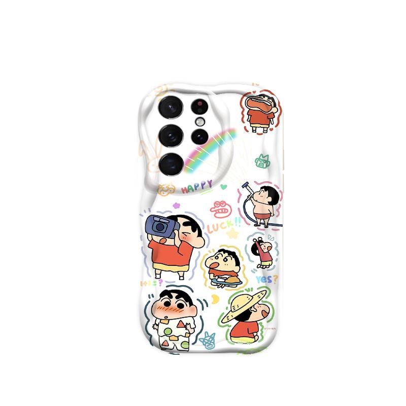 Thích Hợp Cho Samsung S20 S21 S22 S23 S24 S25 S26 + FE Plus Ultra 3D Bảo Vệ Mềm Crayon Shin-chan Vỏ Điện Thoại Chống Sốc