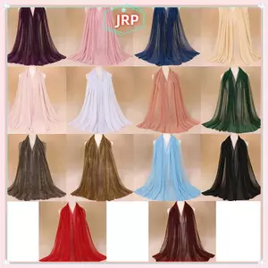 JRP 1 Khăn Lấp Lánh Nữ Hồi Giáo Shimmer Hijab Nhăn Sáng Bóng Khăn Choàng Hồi Giáo Khăn Trùm Đầu Mỏng Trong Suốt Phụ Kiện Dự Tiệc JRP