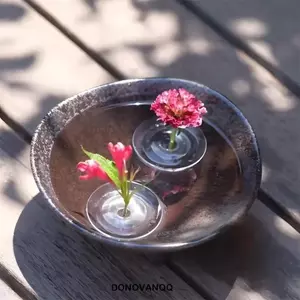 DONOVANQQ 10 Chiếc Bình Hoa Nổi Trong Suốt, Tròn Giữ Hoa Tươi Thủy Canh Giá Đỡ, Nhựa Hiện Đại Trong Suốt Nghệ Thuật Nước Nổi Hoa Trang Trí Nhà