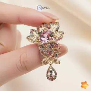 1 Chiếc Trâm Cài Pha Lê Cho Nam Nữ Cổ Điển Thanh Lịch Huy Hiệu Tuyệt Vời Cho Nữ Dự Tiệc Phụ Kiện Mới