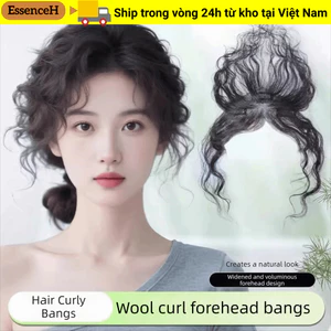 ESSENCEH Kẹp Bằng Nổ, Họa Tiết Xoăn Thủ Công Tóc Con Người Nổ, Đế Vô Hình Mỏng Len Ren Hairline Hairline Hairline Hairline Baldness