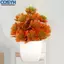 <cosyh>Fall Themed Artificial Plants Set of 4 Small Faux Plants for Desk Bathroom Decor