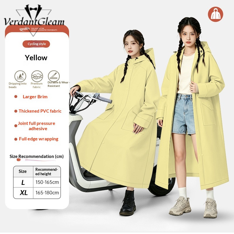 Xe tay ga điện đi mưa chống nước dài VG, chất liệu PVC dày có mũ trùm đầu và túi lớn
