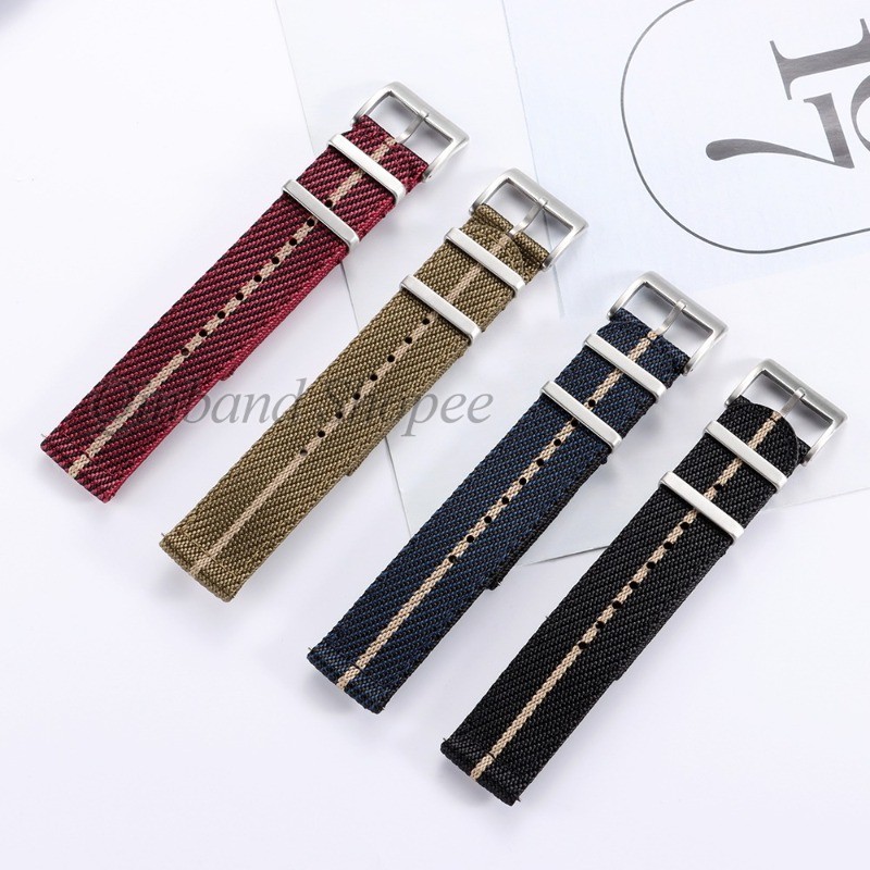 Dây đeo đồng hồ bằng vải Nylon 20mm 22mm Phát hành nhanh Dây đeo đồng hồ hải quân dệt Seiko Diver Black Bay Thể thao ngoài trời Vòng tay sọc thông thường dành cho nam nữ
