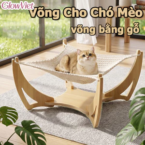 Võng Cho Chó Mèo,võng bằng gỗ,thoải mái thoáng khí, bền đẹp, phù hợp với các bé dưới 20 kg