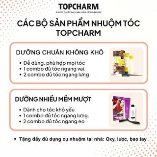 [DƯỠNG NHIỀU] Thuốc nhuộm tóc NÂU CAM ĐÀO màu hot trend chuẩn màu không tẩy mềm mượt kèm bộ dụng cụ TOPCHARM - CHAMIS