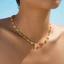 Vòng cổ trái tim đầy màu sắc dành cho nữ – Trang sức thời trang Zircon cầu vồng mạ vàng