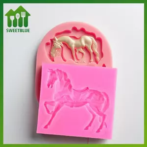SWEET Ngựa Khuôn Silicon Chạy Ngựa Fondant Bánh Trang Trí Dụng Cụ Cupcake Topper Sôcôla Kẹo Thủ Công Kẹo Cao Su Dán Polymer Đất Sét n