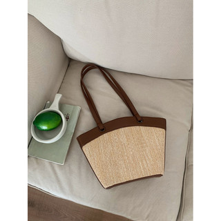 Pháp Retro Túi Rơm Nữ Kỳ Nghỉ Đi Biển Phong Cách Thường Ngày Phong Cách Phương Tây Tất Cả Trận Đấu Giỏ Rau Túi Đeo Vai Túi Dệt Thời Trang 0MCQ