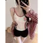 Milyfashion Cotton Ren Khâu Sling Có Miếng Lót Ngực Mùa Hè Slimfit Ôm Hơn Nhìn Ngọt Cay Ngắn Top Thể Thao Phong Cách Mới Y2K XHJU