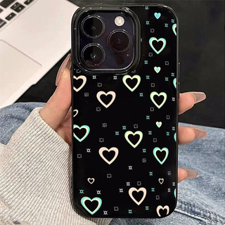 Ốp Lưng IPhone 13 15 11 17 16 12 14 ProMax  Ngôi Sao Nhũ Vàng Trái Tim 7 8Plus XR X XS Max