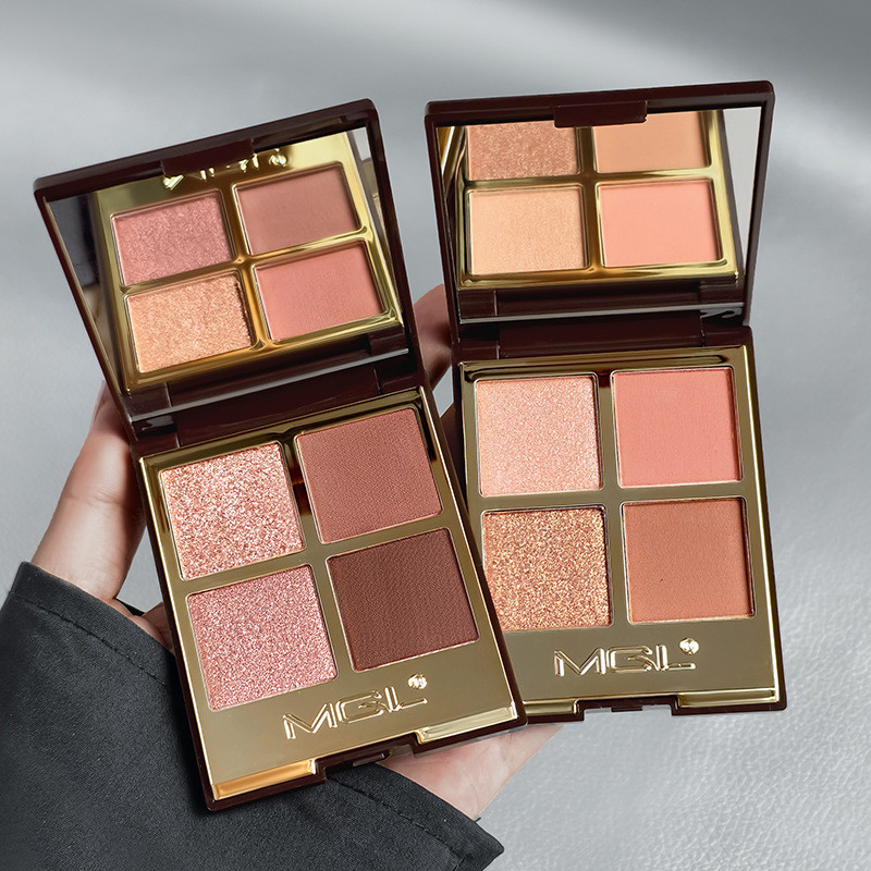 Hàn Quốc 4 màu mắt | Matte Pearlescent Low Saturated Earth Eyeshadow Disk | Thích hợp cho sinh viên