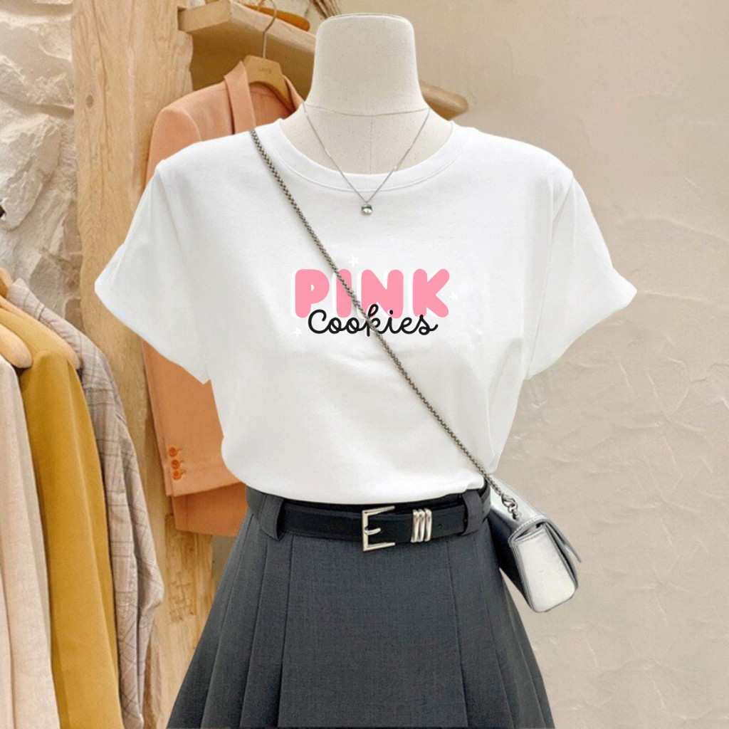 （Giao hàng 24h）Angela Áo phông nữ dáng vừa nhiều mẫu - chất liệu thun cotton co giãn 4 chiều thoáng mát NA01 in hình