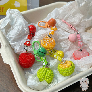 【Chamvn】Móc khóa điện thoại hình trái cây 3D đáng yêu tươi mới. hình ngôi sao và chuông phụ kiện dễ thương